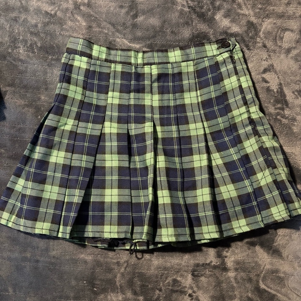 Plaid Green and Blue Women's Skirt